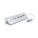 SatechiアルミニウムUSB3.0ハブ&カードリーダー-MacBookProMacBookiMacSurfaceProDellXPSなどに対応(シルバー)