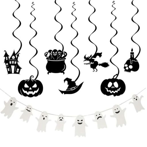 Hanakaze ハロウィン 飾り ハロウィン 装飾 ガーランド 15本セット ハンギングスワール  ...
