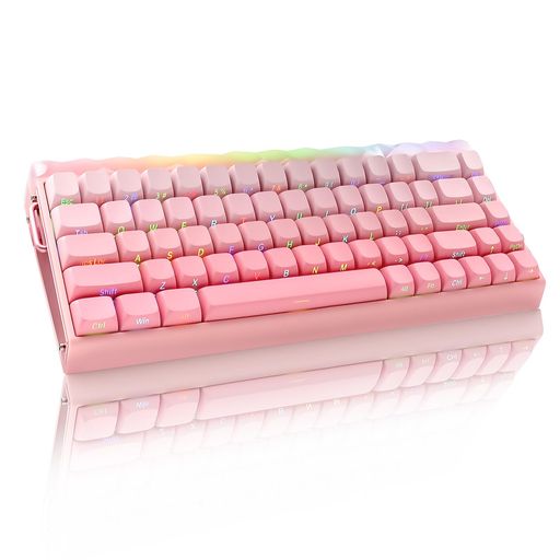AULA Hero 68 HE 有線 ゲーミングキーボード60% ホール効果 ピンク