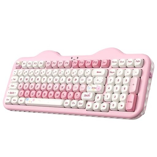 YUNZII C98 ワイヤレスメカニカルキーボードテンキー付き 99キー BT5.0/2.4GHz/USB-C ホットスワップ ガスケットマウント キーボード PBT MOAキーキャップ カスタムRGBバックライト搭載 可愛いケー…