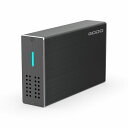 GODO2.5インチデュアルベイハードドライブエンクロージャ、USB3.0~2.5インチSATAI/II/IIIHDDSSDRAID外部エンクロージャ、UASPトリム&最大16TB、RAID0/1/JBOD/PMモード、アルミニウム、ブラック