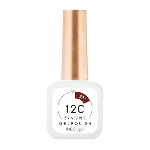 CalGel12Cノンワイプ3in1ジェルポリッシュ23:ボルドーフィアースドギー8mL