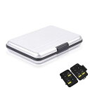 SDカード収納ケース16枚メモリーアルミシルバー防塵防水防震耐衝撃microSDカードケースSD8枚+microSD8枚メモリーカードケースアルミニウム製衝撃吸収11*7.5cm(2)