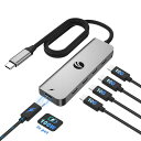 USBCハブ10GBPS5-IN-15ポート拡張USB3.2GEN2高速データ転送変換アダプター【4*TYPE-C拡張ハブデータ転送対応のみ+100W急速PD充電ポート】スリム設計60CM延長ポータブルUSB(2)