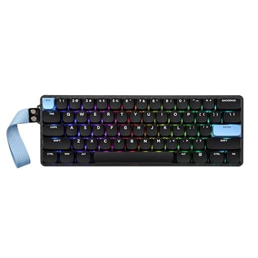 EPOMAKER Carbon60 QMK/VIA ワイヤレスゲーミングキーボード 60% テンキーレス 薄型 メカニカルキーボード Bluetooth 2.4GHz USB-C 有線 ロープロファイル 無線 ホットスワップ対応 RGBバックライト