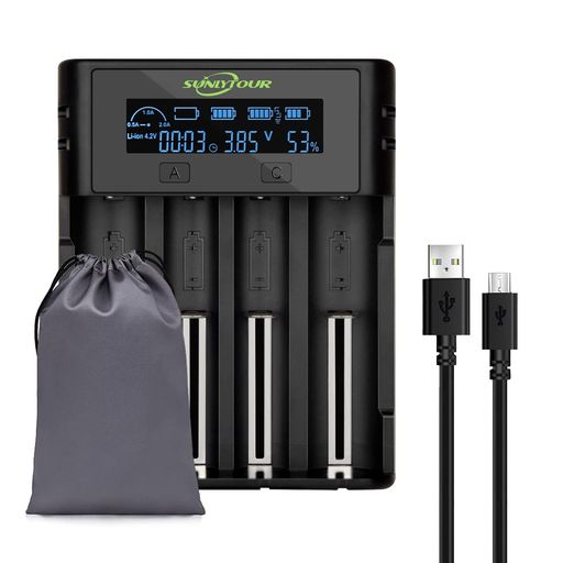 4ソケット21750 21700バッテリ充電器、4ソケットニッケル水素AA 18650充電器21700 20700 22700 22650 2650 26700 16340(RCR 123)17670 PCB保護シート付きバッテリ