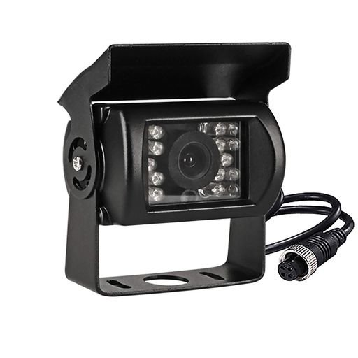 Antionバックカメラ12V/24V汎用バックモニター用車載カメラ広角120度18赤外LED搭載角度調整可角型トラック、バス、重機等対応鏡像四ピン端子(ガイドラインなし)