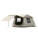 BISINNAワンタッチテントロッジ型2~4人用UV50+PU2000設営簡単自立式2重層キャンプアウトドア屋敷型キャノピー二つ前室ポール付き収納袋付き防風防水...