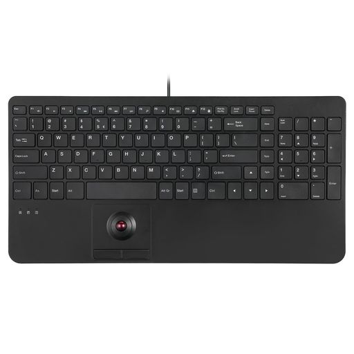 Perixx PERIBOARD-538 US 有線コンパクトUSBキーボード トラックボール付き - Xタイプシザーキー - 15.63x7.8x1.46インチ (397x198x37mm) - USBハブ2個内蔵 - ブラック