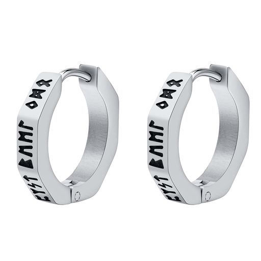 フープピアスメンズレディースアクセサリー八角形:ステンレス幾何符文18Gイヤリングノルウェーバイキングお守りボディピアスアレルギー対応-ジュエリー誕生日ギフトシ...