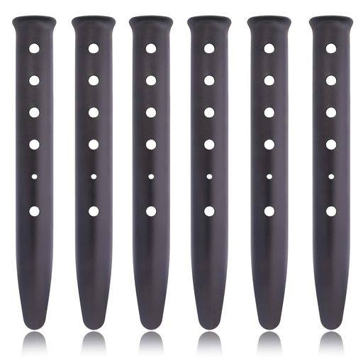 Tent Accessories - ペグテントペグアルミ合金U字型ペグ砂地サンドペグ土地専用高強度軽量31cm6枚入りアルマイト加工錆びにくいビーチ砂浜雪テント設営アウトドアキャンプ用具(ブラック)
