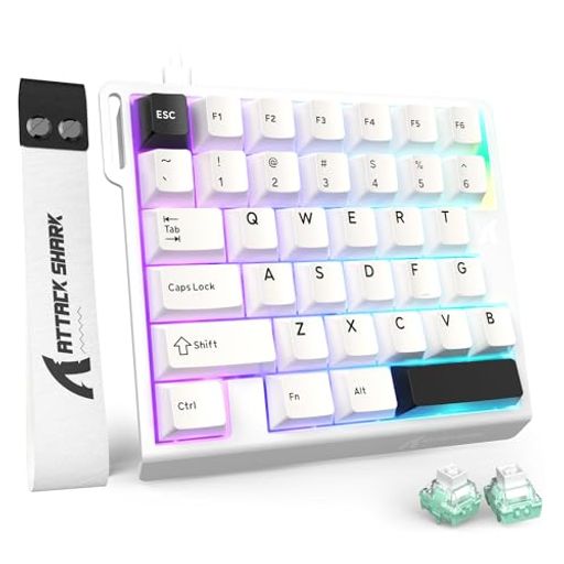 ATTACK SHARK M36HE 片手ゲーミングキーボード メカニカル ラピッドトリガー 左手デバイス 有線接続 F区搭載 RGBバックライト 5層消音構造 RT精度0.01mm 8000Hzポーリングレート 128Kスキャンレート