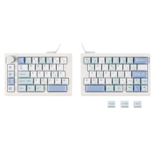 EPOMAKER Split70 ワイヤレスゲーミングキーボード 分割キーボード QMK/VIA対応 テンキーレス 70% メカニカルキーボード 無線 ホットスワップ対応 クリーミーリニアスイッチ 2.4Ghz/BT/Type-C ノブ付き