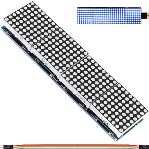 DAOKAIドットマトリックスモジュール8X32MCU制御ドライバーボードブルーLED共通陰極4で1ディスプレイモジュールデュポンケーブルARDUINOマイコン用