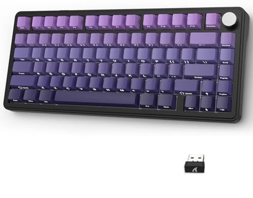 ATTACK SHARK x AJAZZ X85 ゲーミングキーボード メカニカルキーボード bluetooth ワイヤレス 無線 白翡翠スイッチ ガスケットマウント リニア サイド刻印彫刻PBTチェリーキーキャップ RGB ホットス…