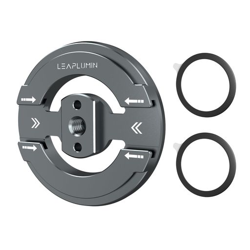 Leaplumin マグネット式スマホ三脚マウントアダプター|粘着マグネットリング・1/4インチネジ穴・コールドシューデザイン搭載|三脚・ボール雲台・マイク対応Compatible with Microphone with Hot Shoe