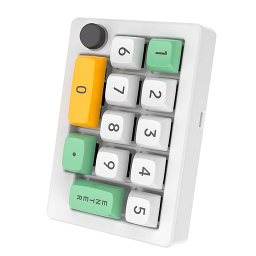 テンキーボード有線ゲーミングメカニカルキーボードRGB対応マルチモードホットスワップ軸マクロプログラミング可能テンキー&Type-C接続ゲーム/オフィス両用ホワイト