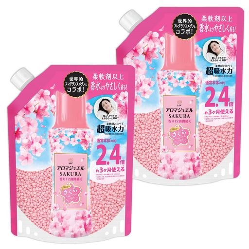 樂天商城 - レノアアロマジュエルSAKURA香り付け専用ビーズさくらフローラルの香り詰め替え990mLx2【まとめ買い】【期間限定】