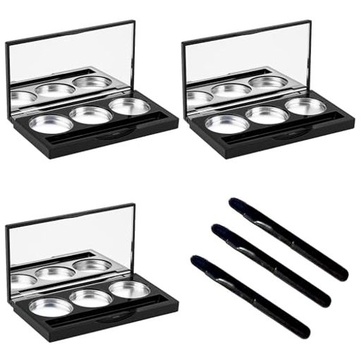 メイクパレットアイシャドウケース3個入旅行用アイシャドウコンテナ空のアイシャドウパレット空リップパレット詰め替え小分け容器空ケースコスメ用詰替え容器鍋ミラー付き粘着紙付き