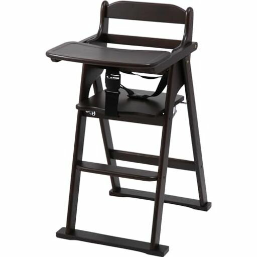 不二貿易 ベビーチェア キッズチェア ハイチェア 幅43x奥行63x高さ83cm ブラウン ...