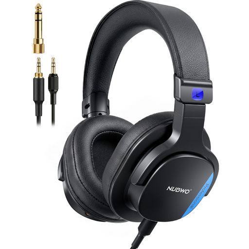 NUBWO HD01 モニターヘッドホン 有線 3.5mm ヘッドフォン 取り外し可能6.35mmジャック付きスタジオレコーディング 楽器練習 ギター ポッドキャスト ミキシング 電子ピアノ DJ ヘッドホン