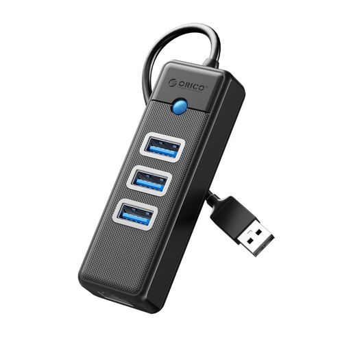 ORICO USB 3.0 有線LANアダプター 4-in-1 LAN ハブ RJ45 1Gbps ギガビット イーサネット 3*USB-A 3.0ポート USBハブ 5Gbps高速転送 Switch/windows/macOS 対応 FE-U3