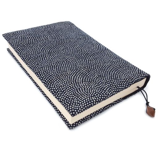 手作り工房FUJITAブックカバー文庫本サイズ鮫肌小紋そろばん玉のしおり付きハンドメイド和雑貨日本製