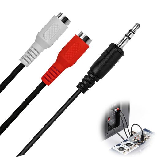 RCA 3.5mm 変換 ステレオミニプラグケーブル オーディオ接続 短尺モデル 3.5mmオス...