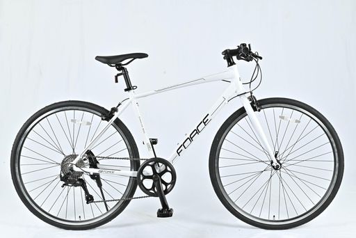 サギサカクロスバイクアルミ7段FORCECaroline80Cホワイト折りたたみハンドル初心者カロリーネ