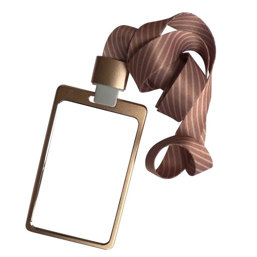 RFIDIDHolderカードホルダー労働者IDメタルバッジネクタイストラップ付き(ゴールデン1)