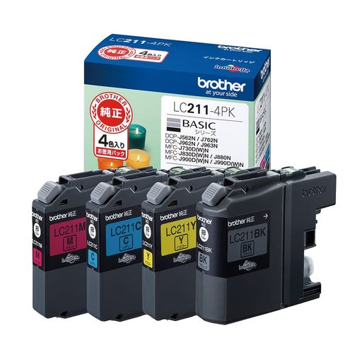 Usb Storage Media - 【ブラザー純正】ブラザー工業(BrotherIndustries)インクカートリッジ4色パック(エコパッケージ)LC211-4PK-E対応型番:DCP-J968N、DCP-J567N、MFC-J887N、MFC-J737DN他