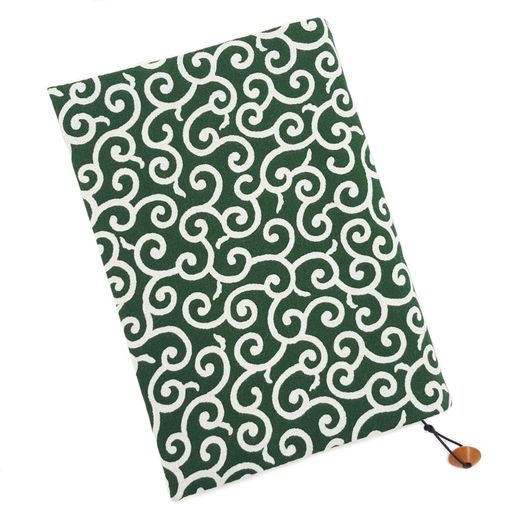 手作り工房FUJITAブックカバー文庫本サイズ日本製唐草模様そろばん玉のしおり付きハンドメイド和雑貨和小物和柄古典柄