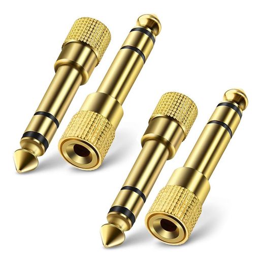 イヤホンジャック 変換プラグ 4個 6.35mmto3.5mm ステレオ オーディオアダプター ...