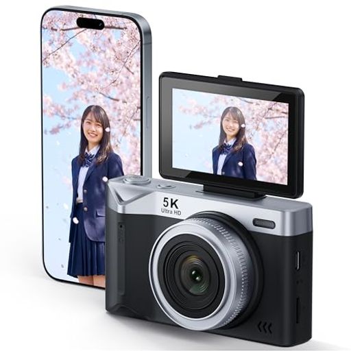 日常的な写真撮影、自己撮り、ローアングル、ハイアングル 【5K動画&amp;9600万画素】 5K高精細動画と大容量静止画で、運動会の一瞬も修学旅行の夜景もくっきり記録。 スマホのカメラは便利ですが、X3は“撮る行為そのもの”を楽しむためのカメラです。細部まで残る高画質だから、あとで見返すたびに感動がよみがえる。データではなく“思い出の作品”として、何年経っても色あせない価値をあなたに。 【AFオートフォーカス&amp;16倍ズーム】 半押しでピント自動調整、遠くの被写体もくっきり。 スマホでは難しい遠距離のステージや校庭のゴールシーンも、16倍ズームでぐっと引き寄せられる。AFが素早く追従するから、動く友達もブレずに撮影。「撮りたい瞬間に、ただシャッターを押す」というシンプルな喜びを、初心者でも味わえます。 体育祭で頑張るわが子のベストショットを逃したくない、そんな親心にもぴったりです。 【180°回転スクリーン&amp;WiFi転送】 自分を確認しながら自撮り&amp;ワンタッチでスマホに転送。 回転スクリーンで友達と並んでツーショット、一人旅のVlogも思いのまま。撮った写真や動画はWiFiでその場にスマホ転送。