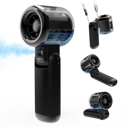【ミスト噴霧x気化熱で瞬間冷却!ただの風とは違う次世代ポータブルファン】 微細ミストを噴霧しながら送風することで、気化熱効果により肌の表面温度を素早く下げます。乾いた熱風ではなく、うるおいを含んだやさしい涼風を直接お肌へ届けるため、真夏の炎天下・熱中症対策グッズとして大活躍。エアコンが届きにくいキッチンや洗面所、屋外でも快適な冷感を実現。近年深刻化する猛暑にも対応できる、ミスト付きハンディファンの新しいスタンダードです。 【5段階風量調節・LED残量表示・Type-C急速充電・高機能保護チップ搭載】安心の高品質設計 5段階の風量調節でオフィスの静音モードから屋外の強力送風まで自在に調節可能。LEDディスプレイでバッテリー残量・風量・ミストモードが一目瞭然。Type-C急速充電に対応し充電器を選ばず便利。内蔵の高機能保護チップが過充電・過放電・加熱からバッテリーを守り、長期使用でも安心。日本語取扱説明書付きで、プレゼント・ギフト(母の日・父の日・誕生日)にも最適です。
