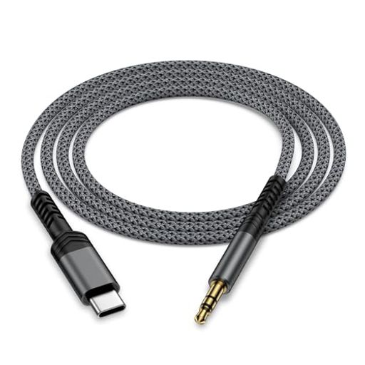タイプC AUXケーブル USB C-3.5mm オーディオケーブル オス-オス1M type-c to 3.5mm音声ケーブルイヤホンジャック 変換 タイプc ステレオミニプラグ ヘッドホン カーステレオ 高耐久性ナイロン編み…