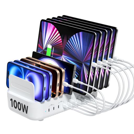 首佩USBCマルチ充電ステーション、100W10ポートタイプC高速充電ステーション、複数のデバイス用、調節可能な仕切り付き、電話、タブレット、KINDLEなどと互換性のある充電器オーガナイザ… 首佩USBCマルチ充電ステーション、100W10ポートタイプC高速充電ステーション、複数のデバイス用、調節可能な仕切り付き、電話、タブレット、KINDLEなどと互換性のある充電器オーガナイザ…