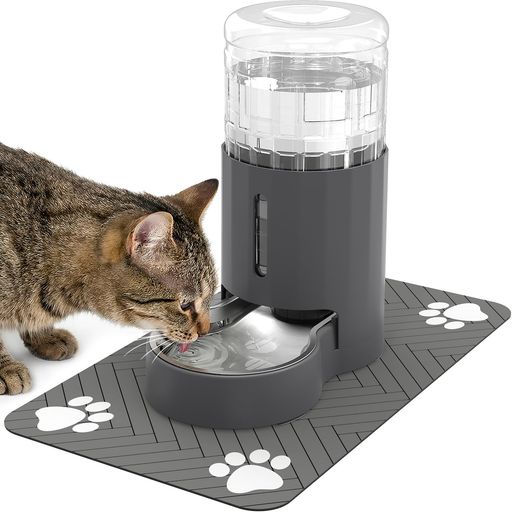JUNSPOW 4L重力式給水器 マット付き ステンレスボウル