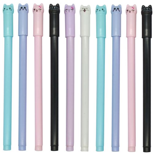 12本の可愛い猫の顔ジェルボールペン、スムーズな書き込み、6色、各色2 サイズ:長さ-16.5CM,インクカラーブラック、ボール径-0.38 mm,素材-硬質プラスチック ペンに刻印された子猫はキュートな外観デザインで、色ごとに表情が異なり、とても個性的でクリエイティブです 軽量で持ち運びが簡単,変形しないで、ハンドバッグに入れておくと便利です 非常にスムーズなライティングと楽なライティング体験を提供します,ユニークでクリエイティブです,猫好き、子供、学生、友人、家族への贈り物