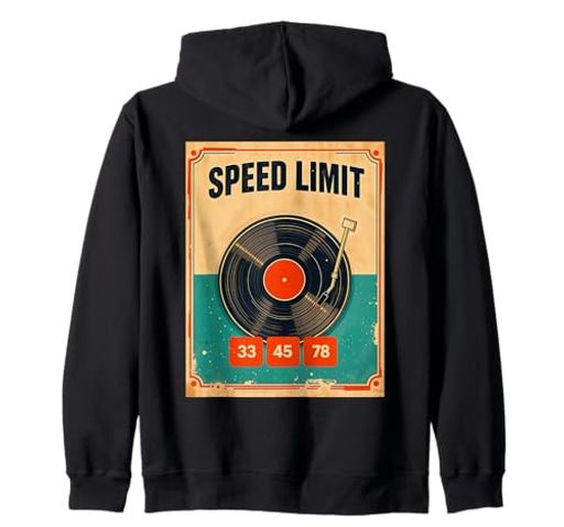 Record Players - 334578RPM制限速度レトロビニールレコードターンテーブルDJジップパーカー