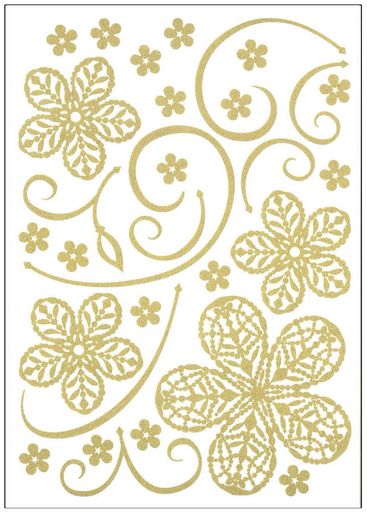 サンコーマーク工業ウォールステッカーきらきらビーズのフラワー21x29.7cmハウスジーダJWS-124