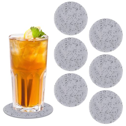Premium Set: Includes 6 round crushed diamond acrylic coasters, each measuring 9.4 cm in diameter, perfect for protecting surfaces from drink rings and spills Elegant Design: Features stunning crushed diamond effect embedded in clear acrylic material, adding a touch of glamour and sophistication to any table setting Heat Resistant Protection: Durable acrylic construction withstands hot and cold beverages whilst protecting furniture from heat marks, condensation, and scratches