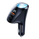 Snouuco【PD36W&QC22.5W】5IN1カーチャージャーシガーソケットUSB車載充電器分配器急速充電3ポートLED付オート電圧測定スマート識別増設分配器12V/24VUSB車充電器