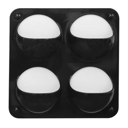 マグネットポケットマルチ/バブルタイプキッチン玄関事務用品壁掛け収納小物入れ磁石ウォールポケット(ブラック_4ポケット)