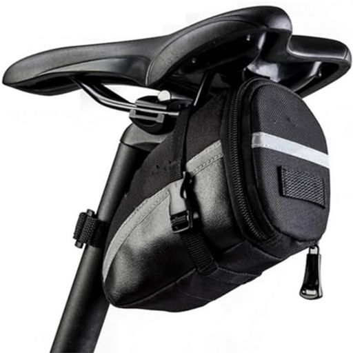 UNIQOCK自転車サドルバッグ防水シートバッグテールバッグ1.2L容量ロードバイクマウンテンバイク折りたたみ反射ロゴ付き取り付け簡単(BLACK)