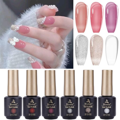 Nail - カラージェルワンステップジェルトップコート不要ベースコート不要ジェルネイル6本セット3in1効能