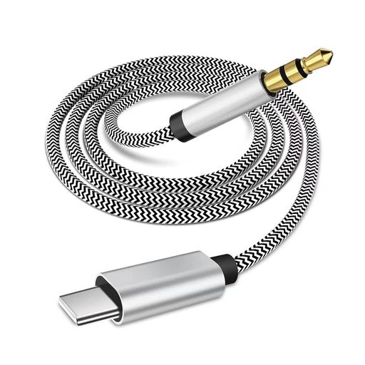 YFFSFDC SB-C to 3.5mm オーディオAUXジャックケーブル iPhone 15用AUXコード DAC搭載 高耐久 Type-C 右向き矢印 3.5mmヘッドホン・カーステレオ用コード iPhone 16 Plus / 15 Pro