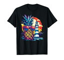 パイナップルサングラス灯台夕日Tシャツ