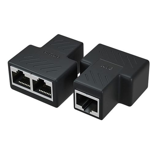 RJ45 LANケーブル延長コネクタ LANイーサネットソケット ケーブル用中継インターネット 2分岐 有線 ギガビット LANイーサネットソケットコネクタアダプタ 2本セット