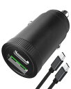 車載充電器カーチャージャーシガーソケット【USBQC急速充電ポート+USB-CPD45Wポート・1mのUSBC-C急速充電ケーブル付き・超小型】iphone13急速充電12V・24V車対応スマホ急速充電iPhoneiPad